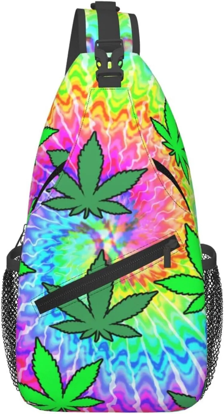 Blue Tie Dye Crossbody Bags Men Cross Chest Bag Women Adjustable Sling Backpack Shoulder Bag
