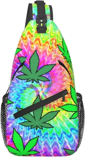 Blue Tie Dye Crossbody Bags Men Cross Chest Bag Women Adjustable Sling Backpack Shoulder Bag