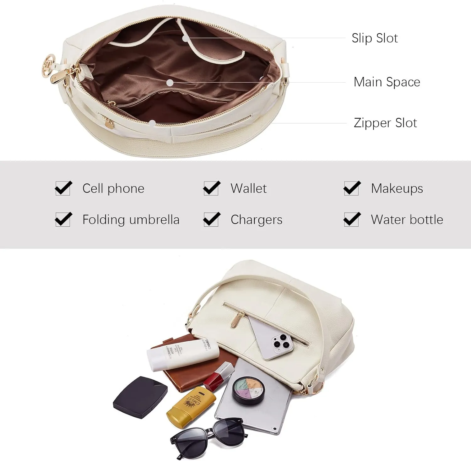 BOSTANTEN Purses for Women Vegan Leather Shoulder Bag Designer Ladies Hobo Handbags Pocketbooks