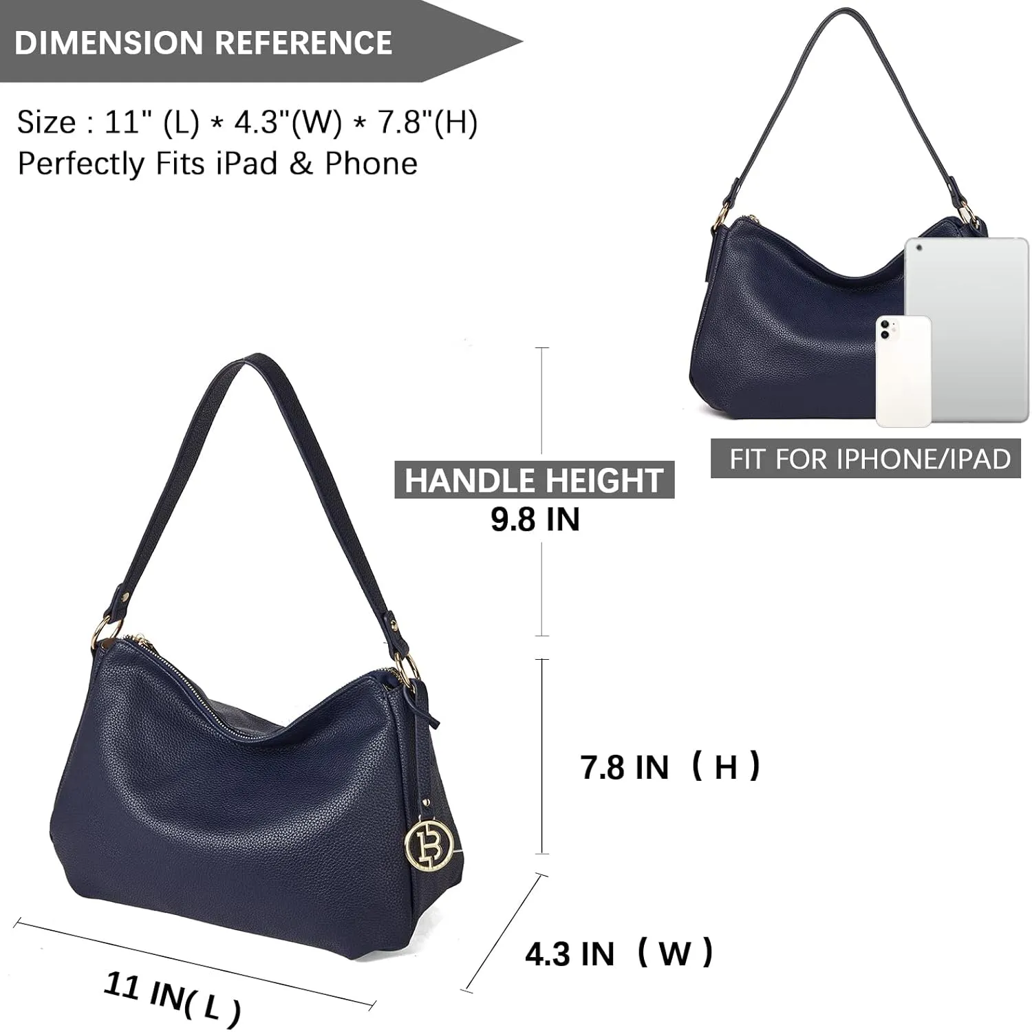 BOSTANTEN Purses for Women Vegan Leather Shoulder Bag Designer Ladies Hobo Handbags Pocketbooks