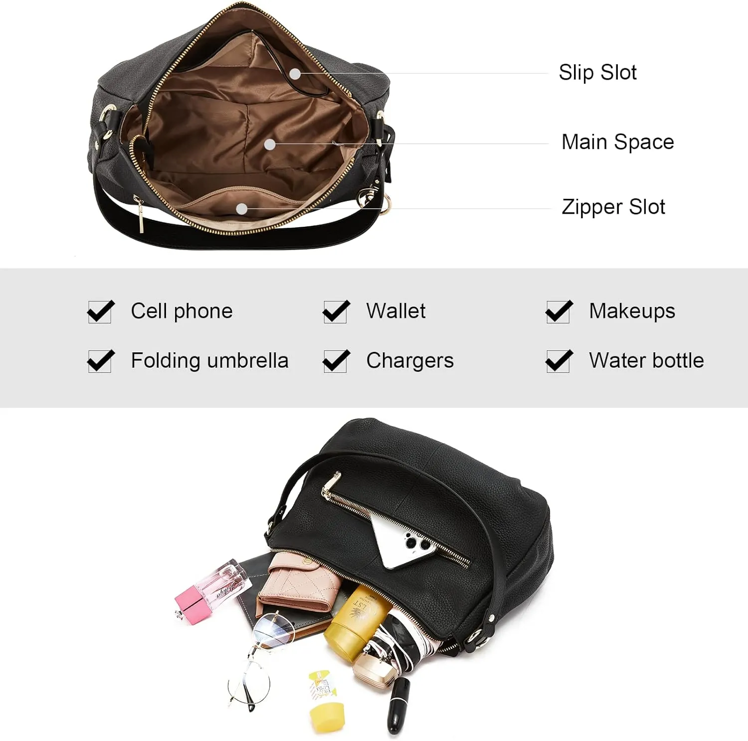 BOSTANTEN Purses for Women Vegan Leather Shoulder Bag Designer Ladies Hobo Handbags Pocketbooks