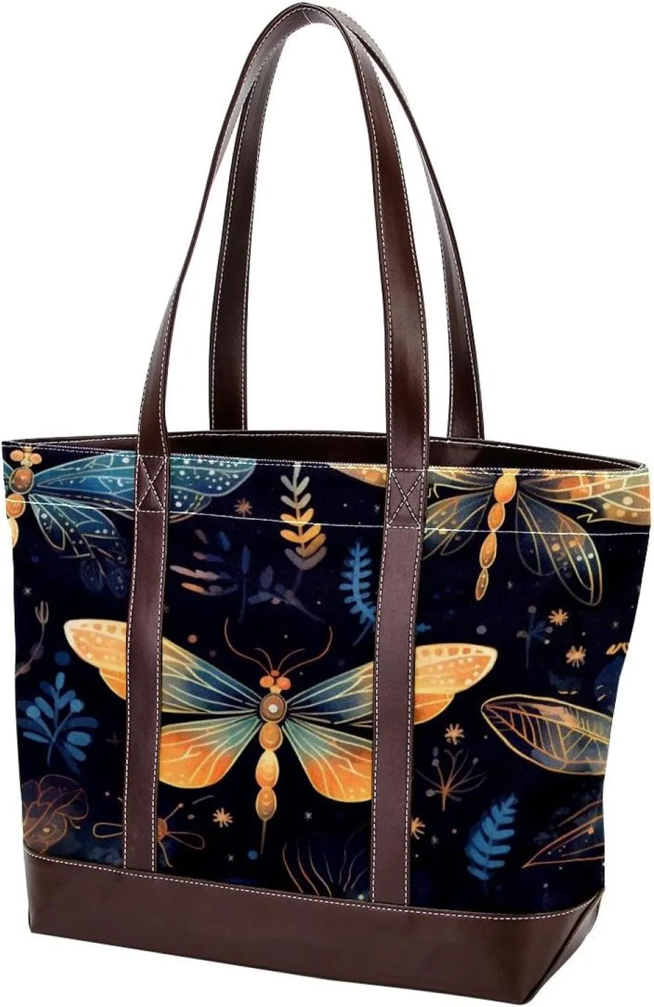Bright Fireflies-573 Shoulder Purses for Women Large Soft Washed Leather Purses and Durable Handbags