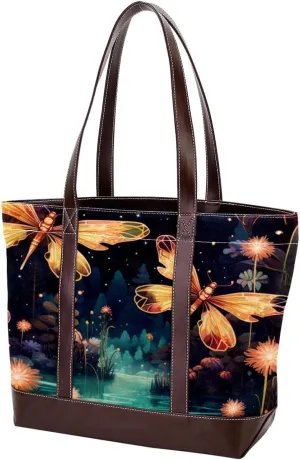 Bright Fireflies-573 Shoulder Purses for Women Large Soft Washed Leather Purses and Durable Handbags