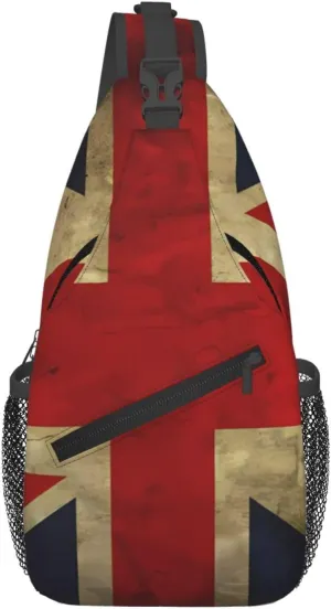 British Flag Crossbody Bags for Men Women Fashion Sling Backpack Casual Chest Bag Travel Hiking Daypack