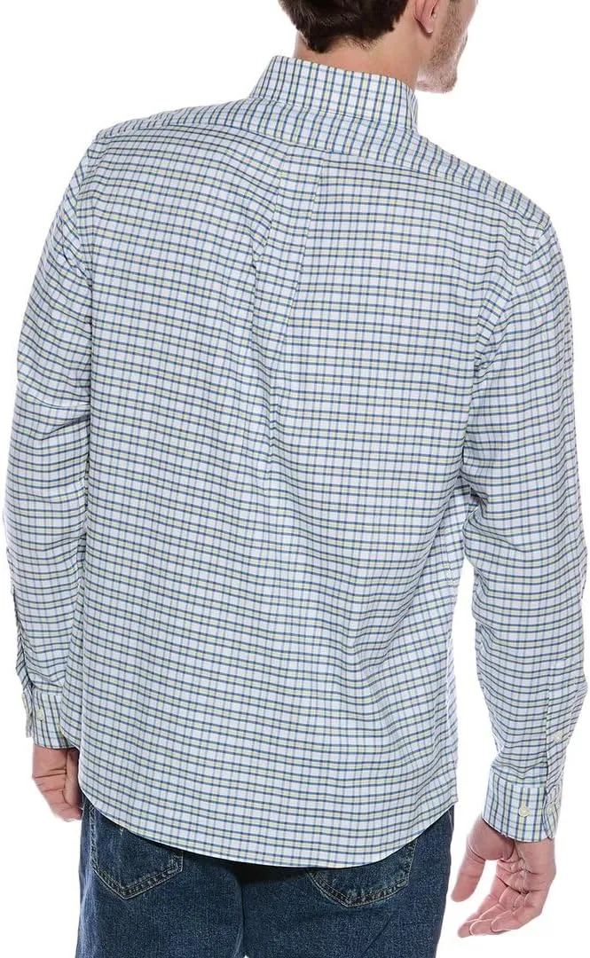 Brooks Brothers Mens Regular Fit All Cotton Mixed Plaid Embroidered Dress Shirt,