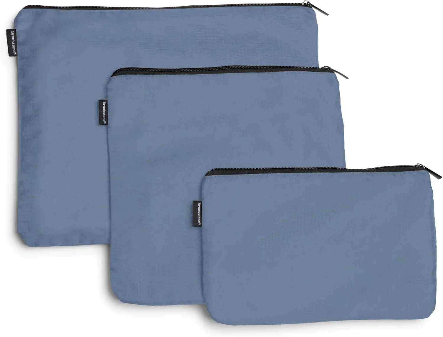 Brookstone Packing Cubes - 6 Piece Compression Packing Cubes for Travel - Tear Resistant Travel Essentials Bag Organizer Set, Denim Blue