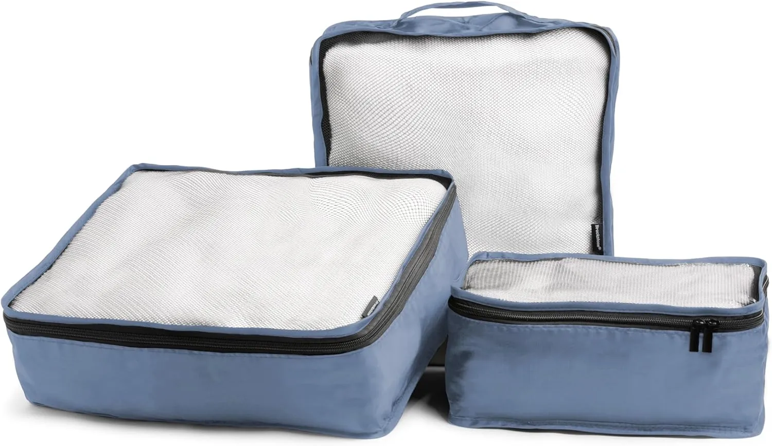 Brookstone Packing Cubes - 6 Piece Compression Packing Cubes for Travel - Tear Resistant Travel Essentials Bag Organizer Set, Denim Blue