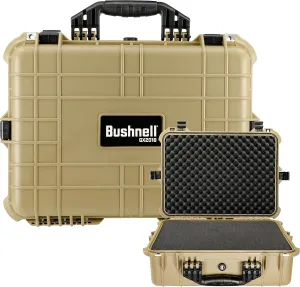Bushnell 20 Inch Large Waterproof Hard Camera Case For Binoculars, Optics, Equipment, Shock Proof, and TSA Ready (Tan)