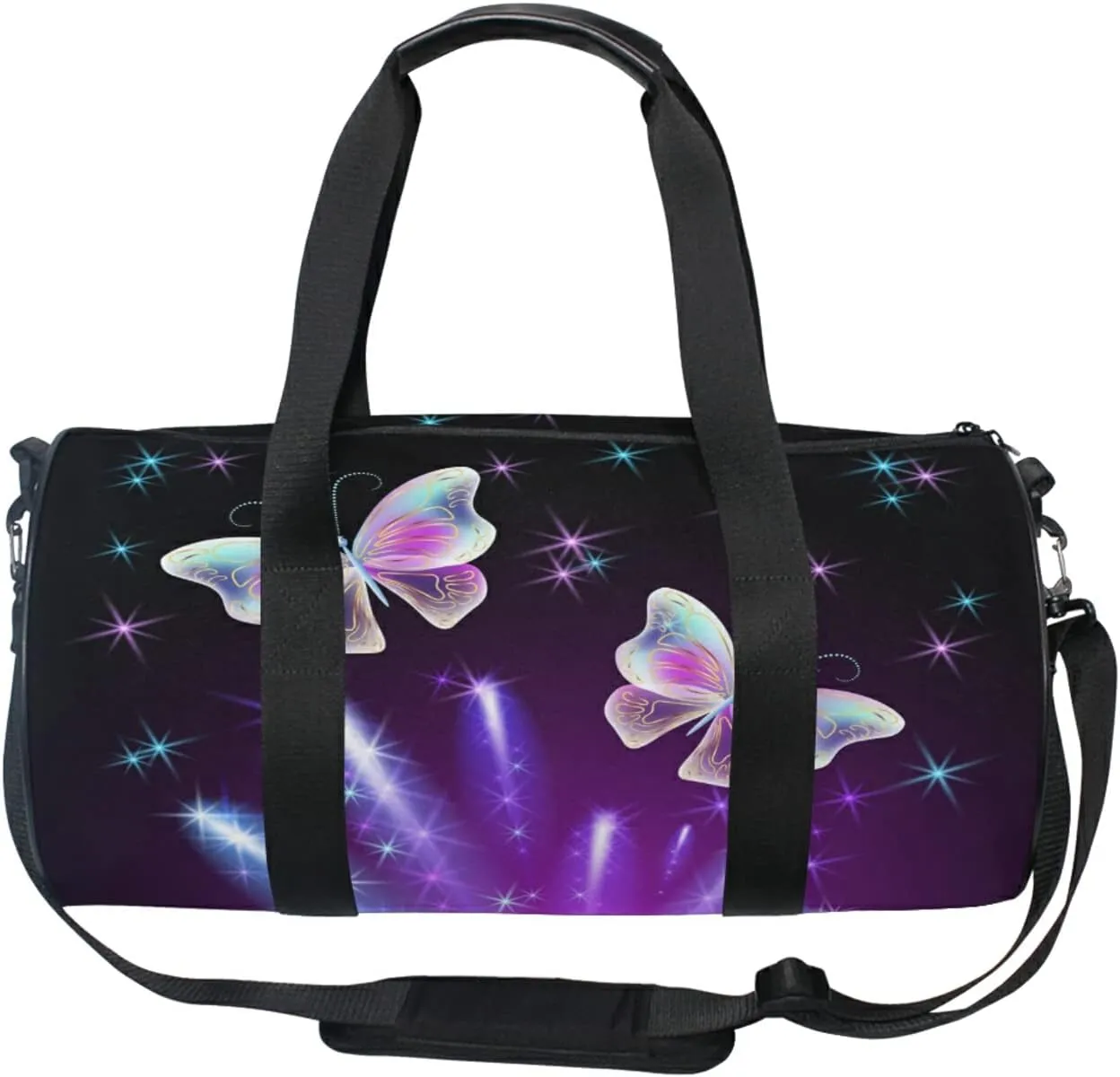 Butterflies Duffel Bag,Canvas Travel Bag for Gym Sports and Overnight