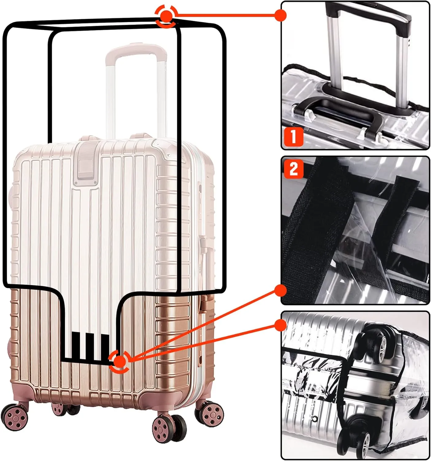 bvya Luggage Protector Suitcase Cover PVC Bag Dust Proof Travel Suitcase with A Luggage Handle Wraps By Randomly Sent