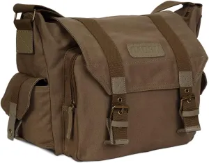CADeN Camera Bag Case Canvas Compatible for Nikon, Canon, Sony DSLR/SLR Mirrorless Camera with Tripod Holder, Camera Shoulder Messenger Bag for Men/Women Brown
