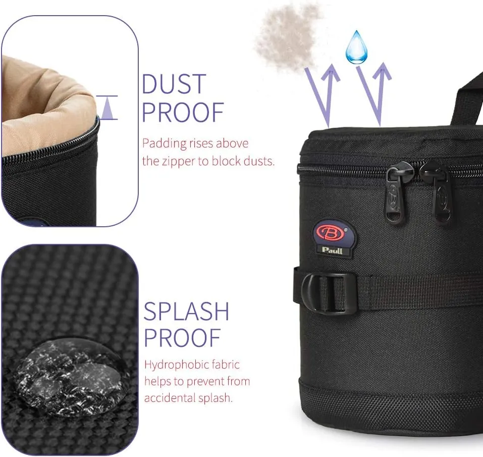 Camera Lens Case DSLR Camera Lens Bag Fits for Canon Nikon Pentax Sony Olympus Panasonic and Other Camera Lens