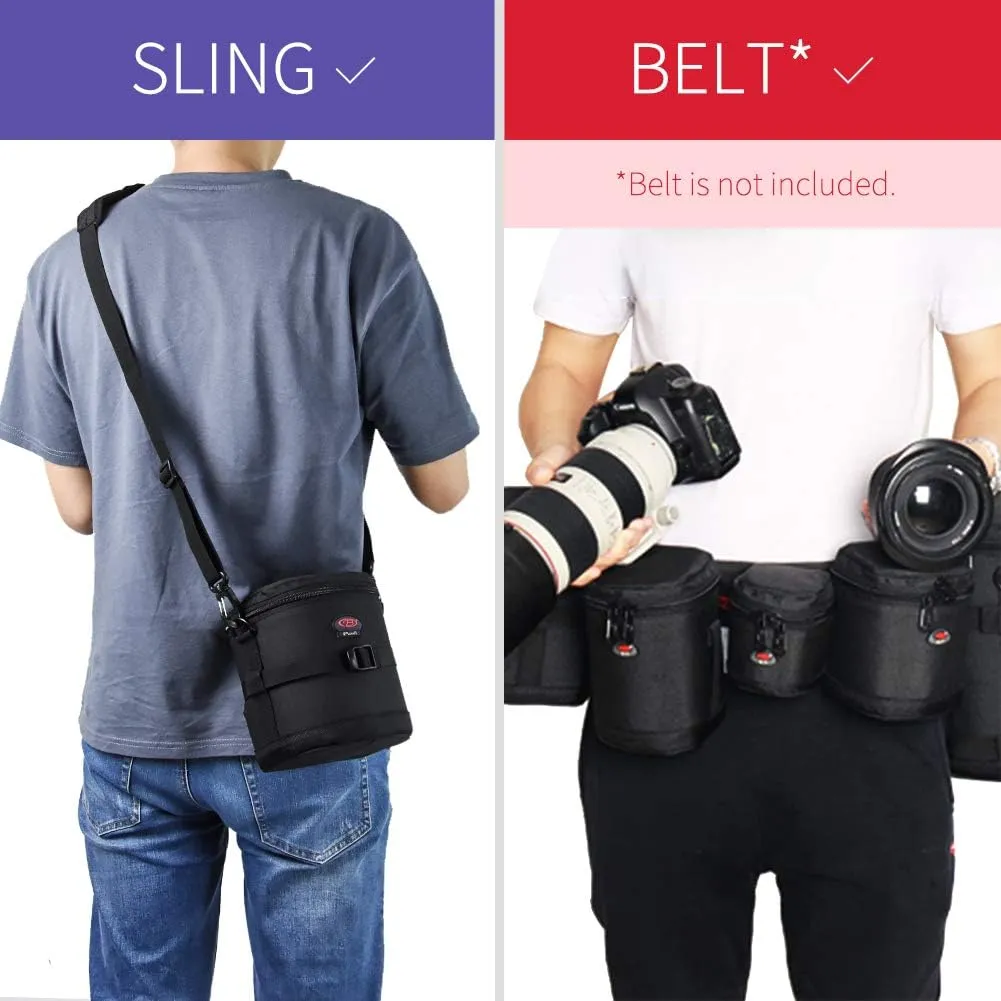 Camera Lens Case DSLR Camera Lens Bag Fits for Canon Nikon Pentax Sony Olympus Panasonic and Other Camera Lens
