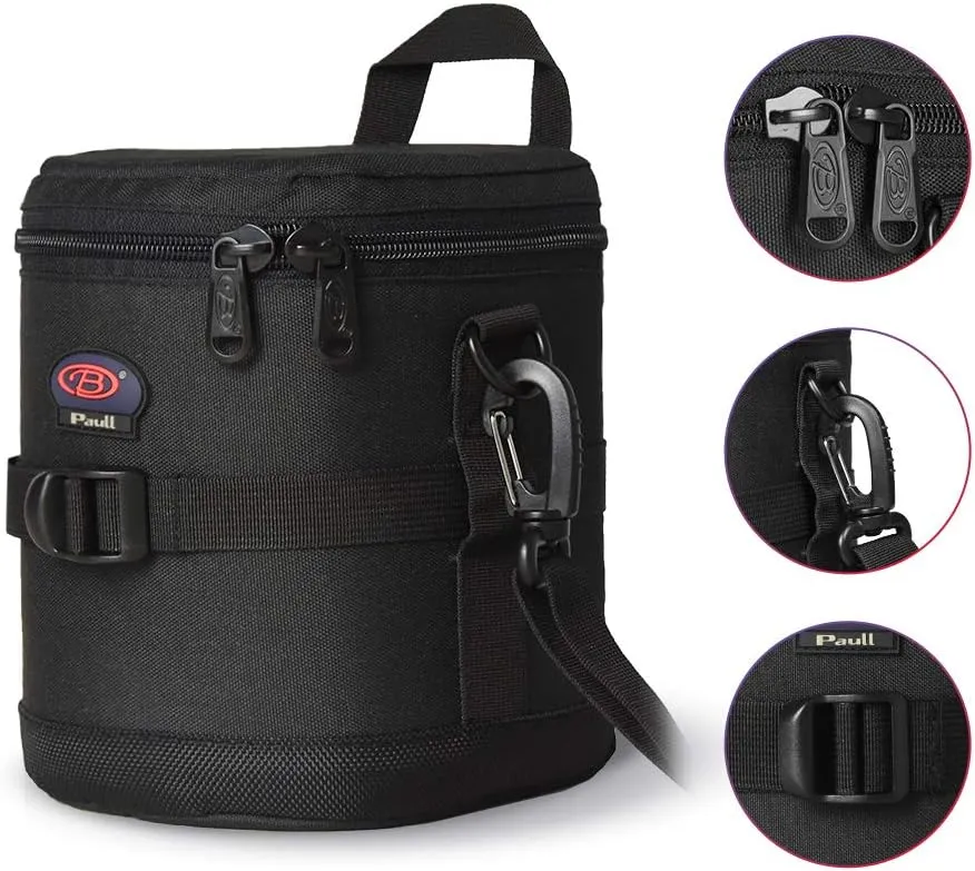 Camera Lens Case DSLR Camera Lens Bag Fits for Canon Nikon Pentax Sony Olympus Panasonic and Other Camera Lens