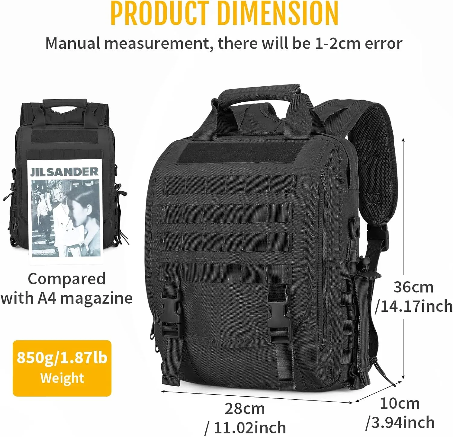 CamGo Tactical Briefcase Heavy Duty Military Shoulder Messenger Bag Lightweight Mens Handbag
