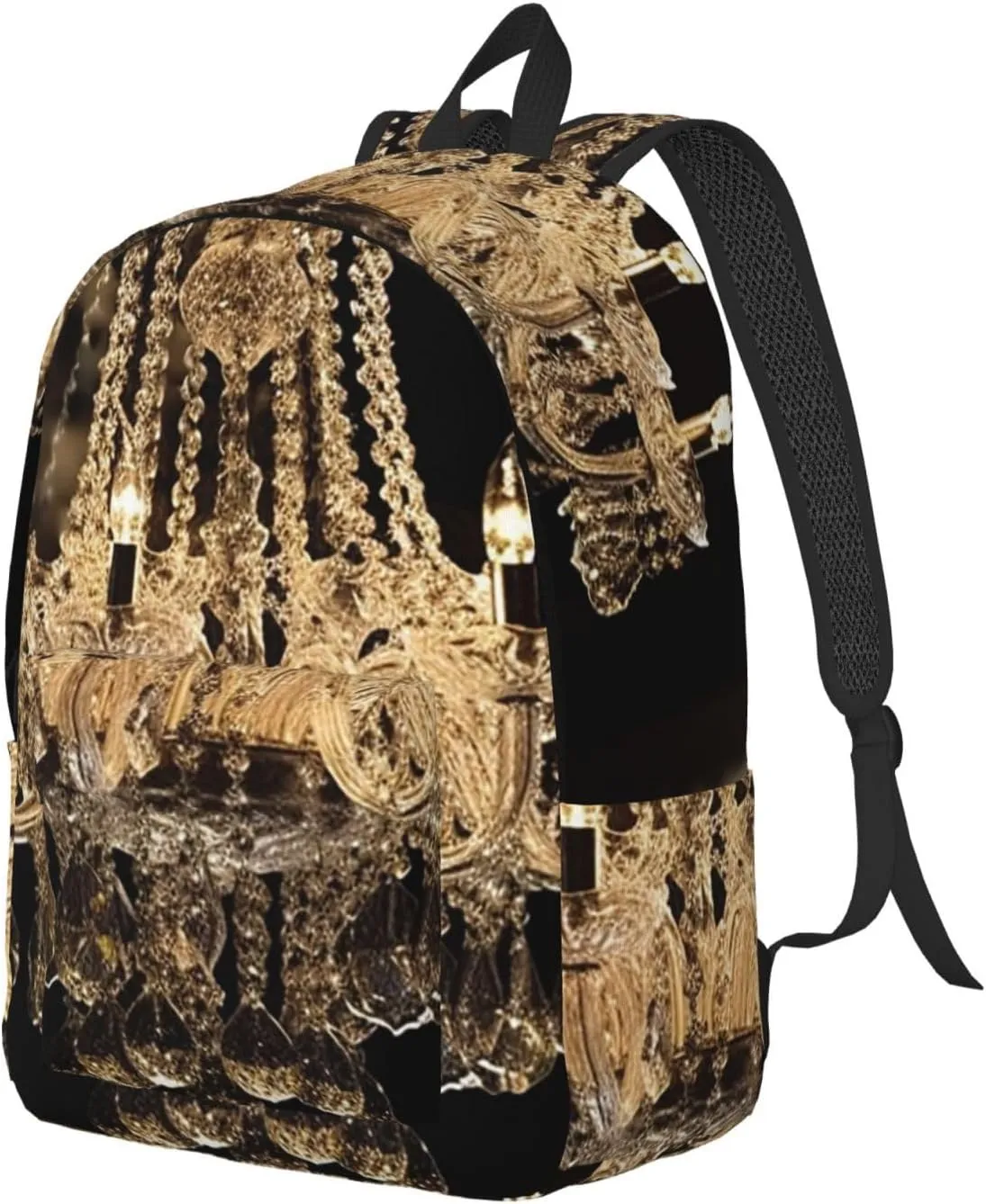 Canvas Backpack Gorgeous Crystal Chandelier Travel Laptop Backpack Casual Daypack Carry On Rucksack for Men Women Small
