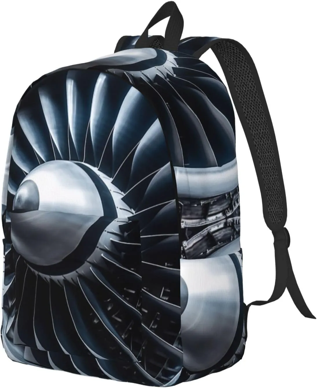 Canvas Backpack Jet Engine Travel Laptop Backpack Casual Daypack Carry On Rucksack for Men Women Small