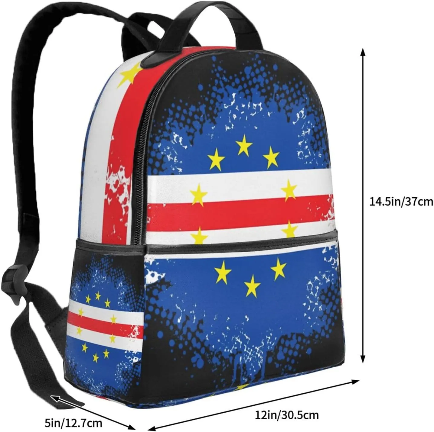 Cape Verde Cape Verdean Flag Casual Backpacks Laptop Backpack Carry-on Daypack Sports Travel Rucksack Lightweight Working Bag for Outdoor Hiking Cycling Walking