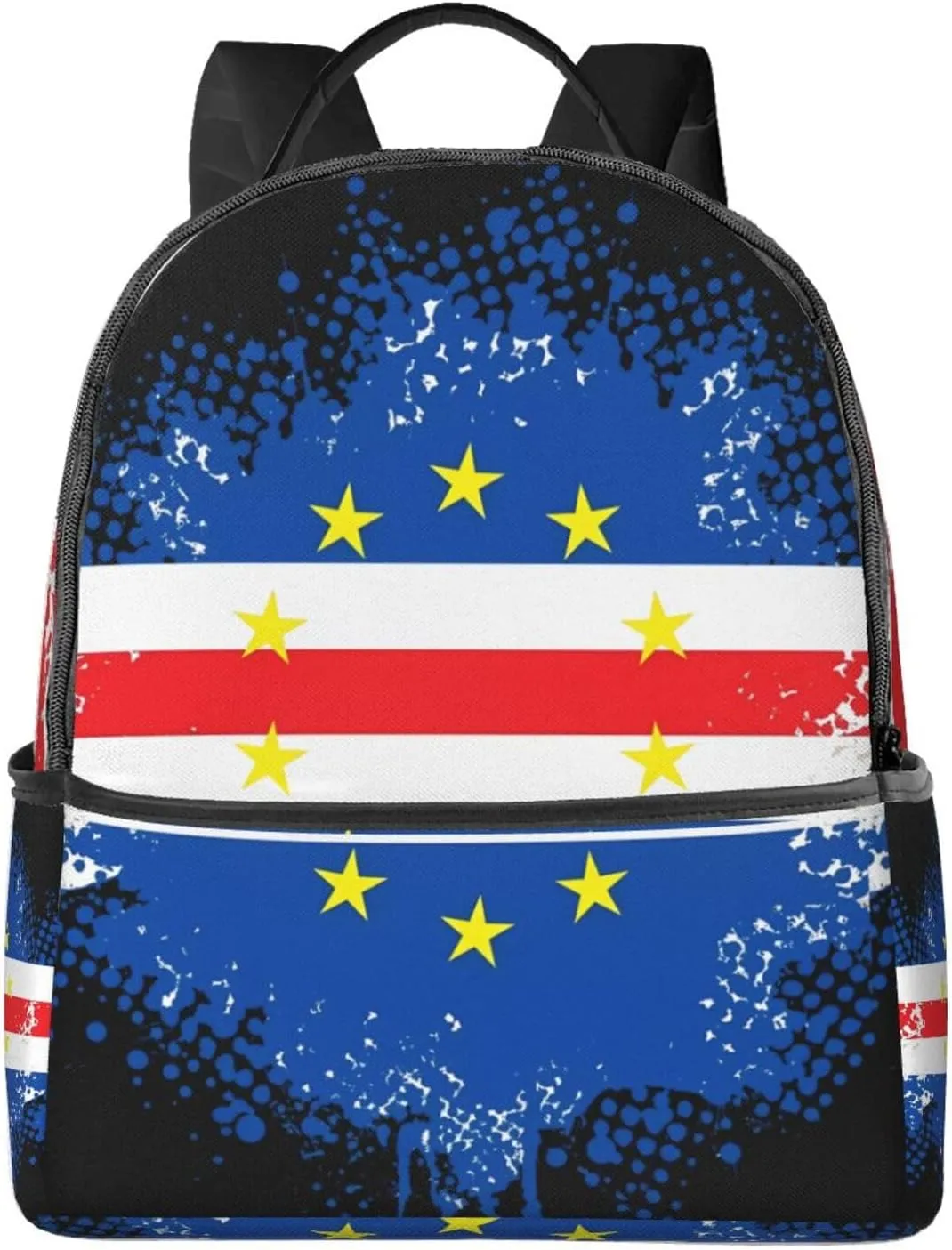 Cape Verde Cape Verdean Flag Casual Backpacks Laptop Backpack Carry-on Daypack Sports Travel Rucksack Lightweight Working Bag for Outdoor Hiking Cycling Walking