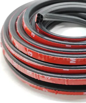 Car Door Rubber Seal Strip, 68.9Ft Double Layer 5-Hole Self-Adhesive Auto Door Soundproofing Weatherstrip, Universal Weather Stripping Door Seal for RV SUV Boat Truck Pickup