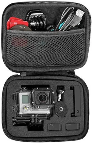 Carrying Case Compatible with Gopro Hero 13 12 11 9 8/AKASO EK7000/Brave 4 Brave 7/V50X/APEXCAM/Pro Xtreme/Jadfezy/Vemont/SJCAM SJ4000 Action Camera Storage Bag, EVA Camera Case（Small）