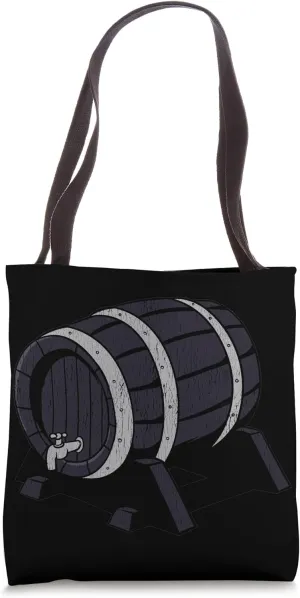 Cartoon Barrel Illustration For Tavern Settings Tote Bag