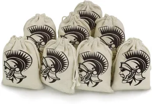 Cartoon Rome Army Fighter 8 Pack Small Gift Bags Drawstrings Storage Bags Cotton and Linen Pouches Pocket for Wedding Birthday Party