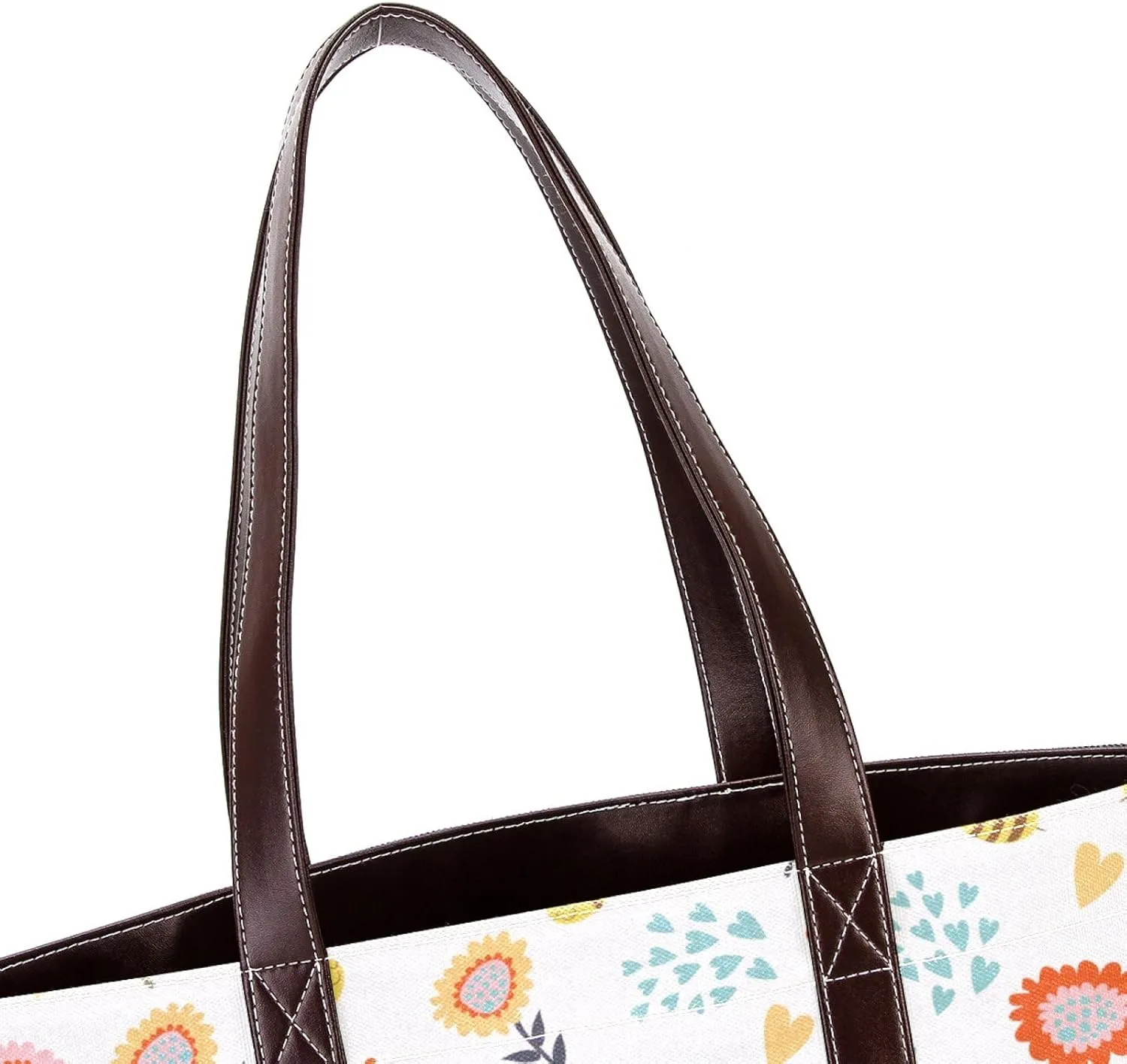 Cartoon Yellow Bee Flying Pattern Fashion Leather Purse Bag for Women Top Handle Ladies Shoulder Bags with Pockets Zipper