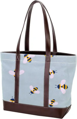 Cartoon Yellow Bee Flying Pattern Fashion Leather Purse Bag for Women Top Handle Ladies Shoulder Bags with Pockets Zipper
