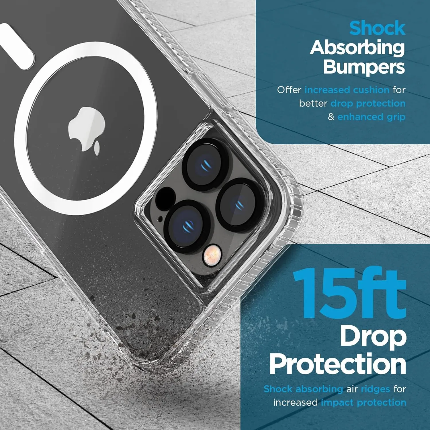 Case-Mate [3 in 1 Protection Pack - iPhone 14 Pro Max Case (Tough Clear), Tempered Glass & Lens Protector-15ft Drop Protection, Compatible with MagSafe & Wireless Charging - Shockproof Anti Yellowing