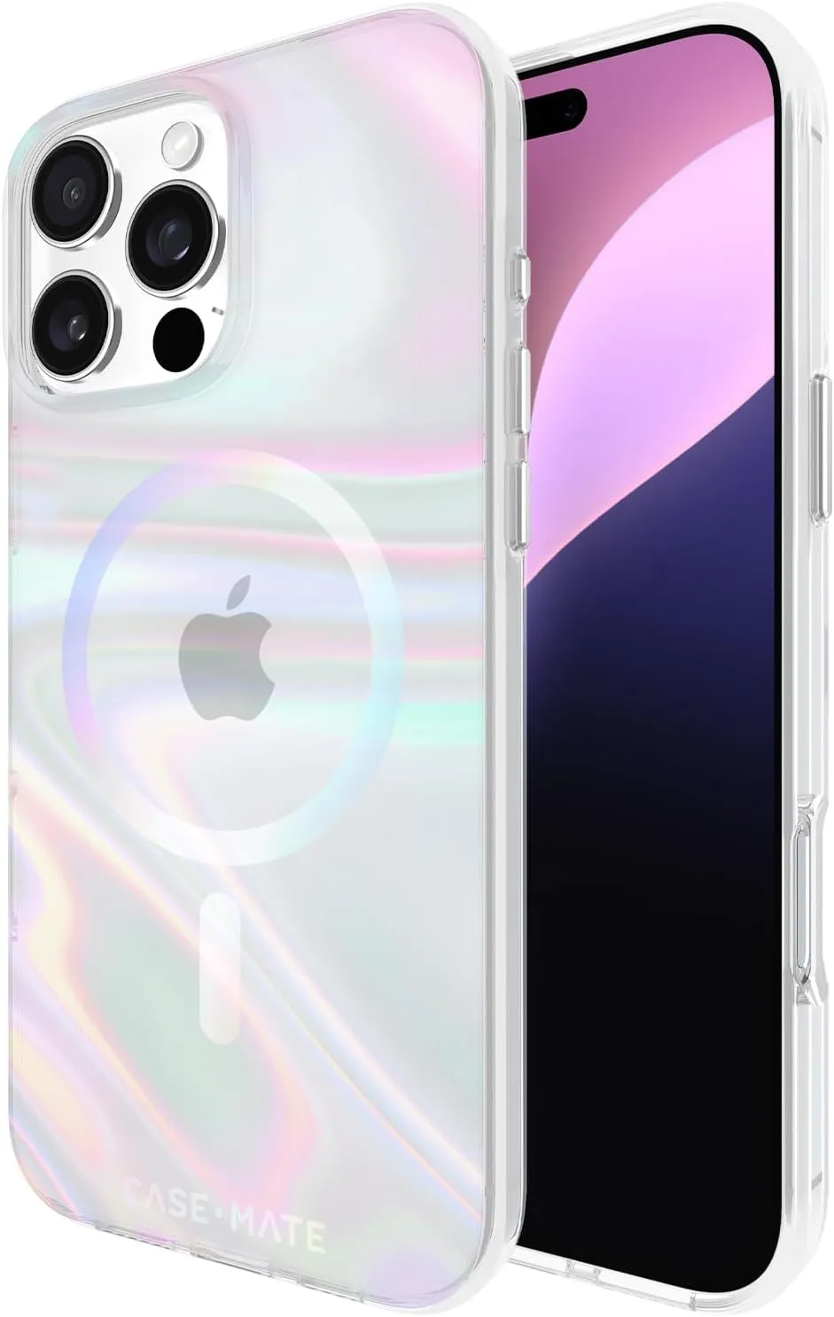 Case-Mate iPhone 16 Pro Max Case [Compatible with MagSafe] - Stylish Iridescent Phone Case with 12ft Drop Protection - Premium Magnetic Cover for iPhone 16 Pro Max - Soap Bubble