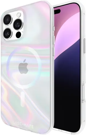 Case-Mate iPhone 16 Pro Max Case [Compatible with MagSafe] - Stylish Iridescent Phone Case with 12ft Drop Protection - Premium Magnetic Cover for iPhone 16 Pro Max - Soap Bubble