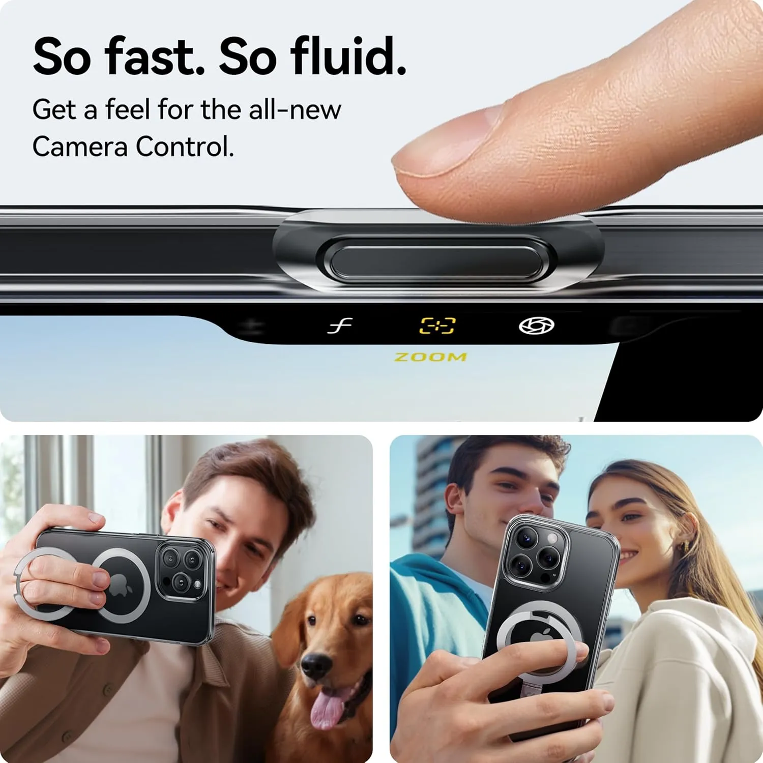 CASEKOO Ultra Magnetic for iPhone 16 Pro Max Case with Invisible Stand [Compatible with MagSafe] [16FT Military-Grade Protection] Phone Grip Transparent Slim 16 Pro Max Cover 6.9'', Clear