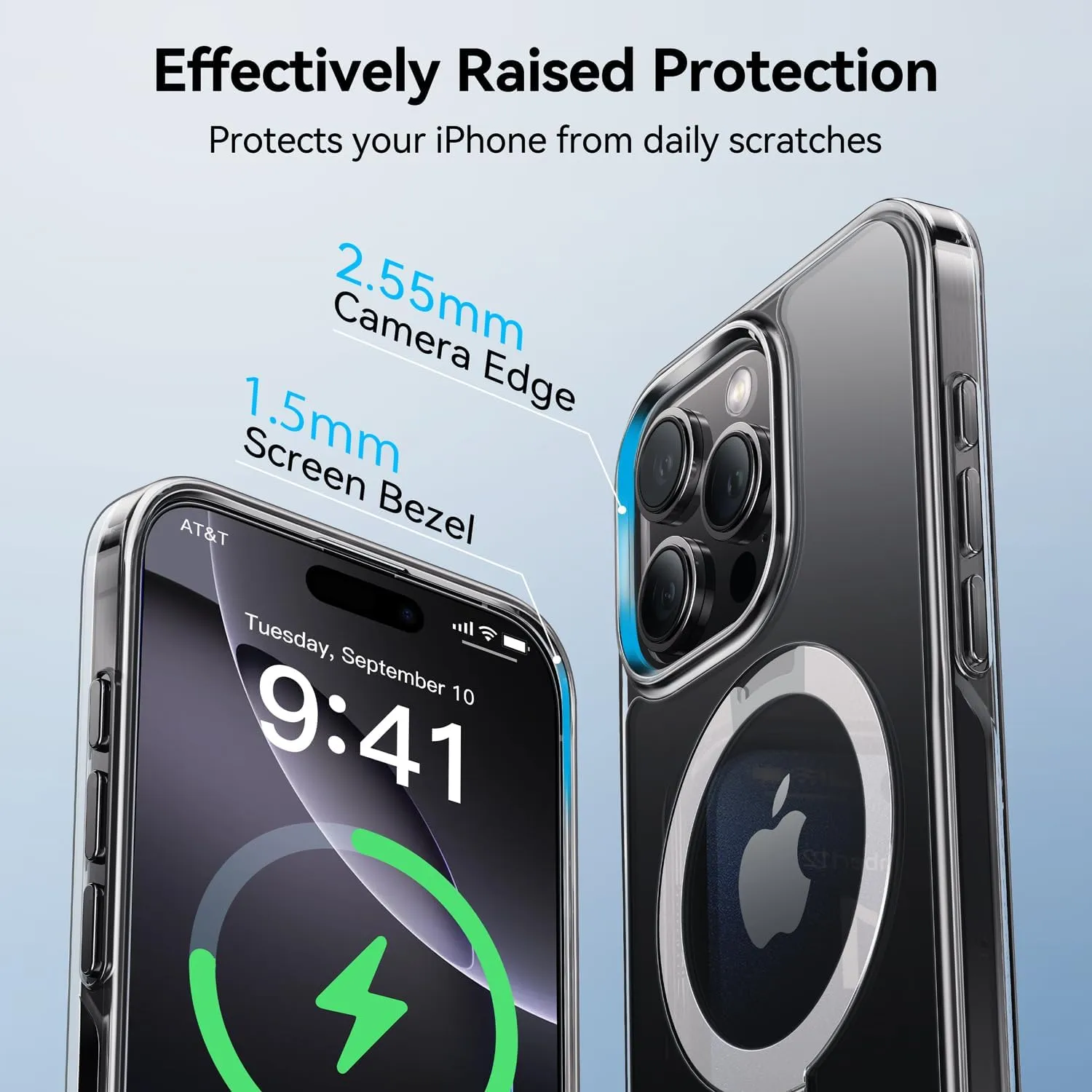 CASEKOO Ultra Magnetic for iPhone 16 Pro Max Case with Invisible Stand [Compatible with MagSafe] [16FT Military-Grade Protection] Phone Grip Transparent Slim 16 Pro Max Cover 6.9'', Clear