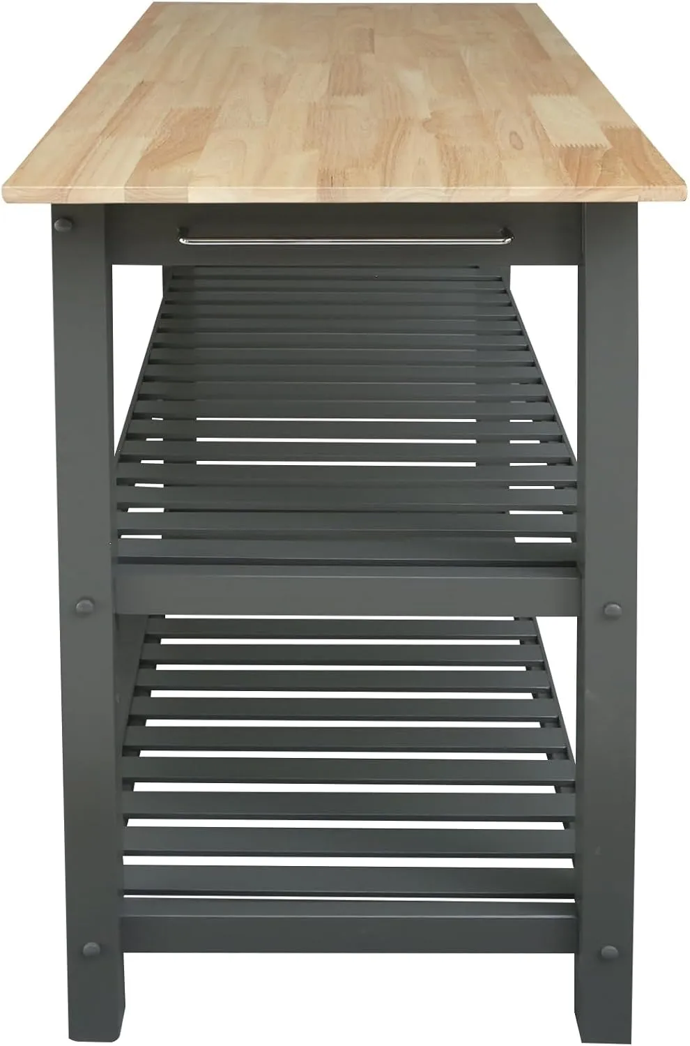 Casual Home Kitchen Island with Solid American Hardwood Top, Slate Gray, 40" W (373-932)
