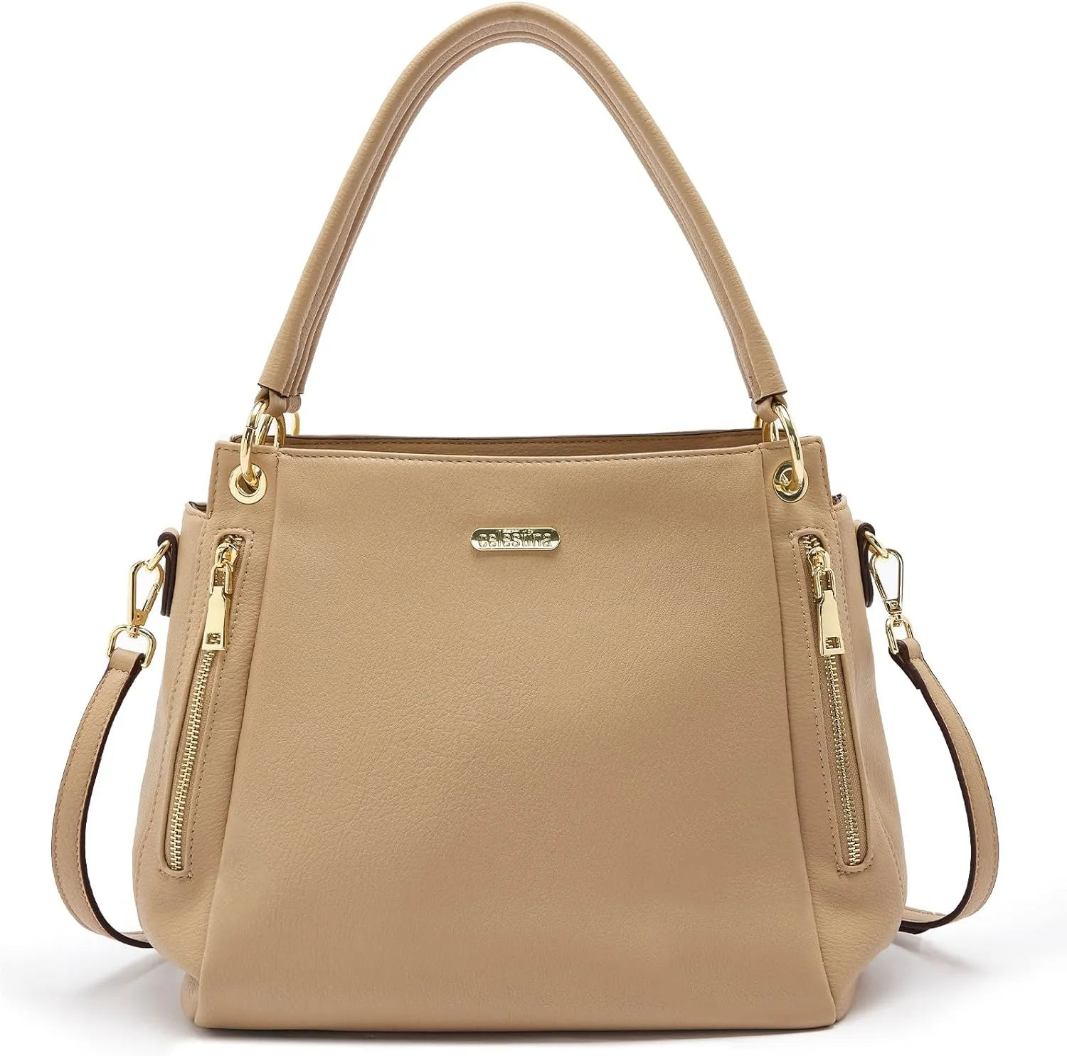 celestina Women Tote Bag Medium Designer Satchel Handbag, Top-Handle Purse with Strap, Fits 15-inch Laptop