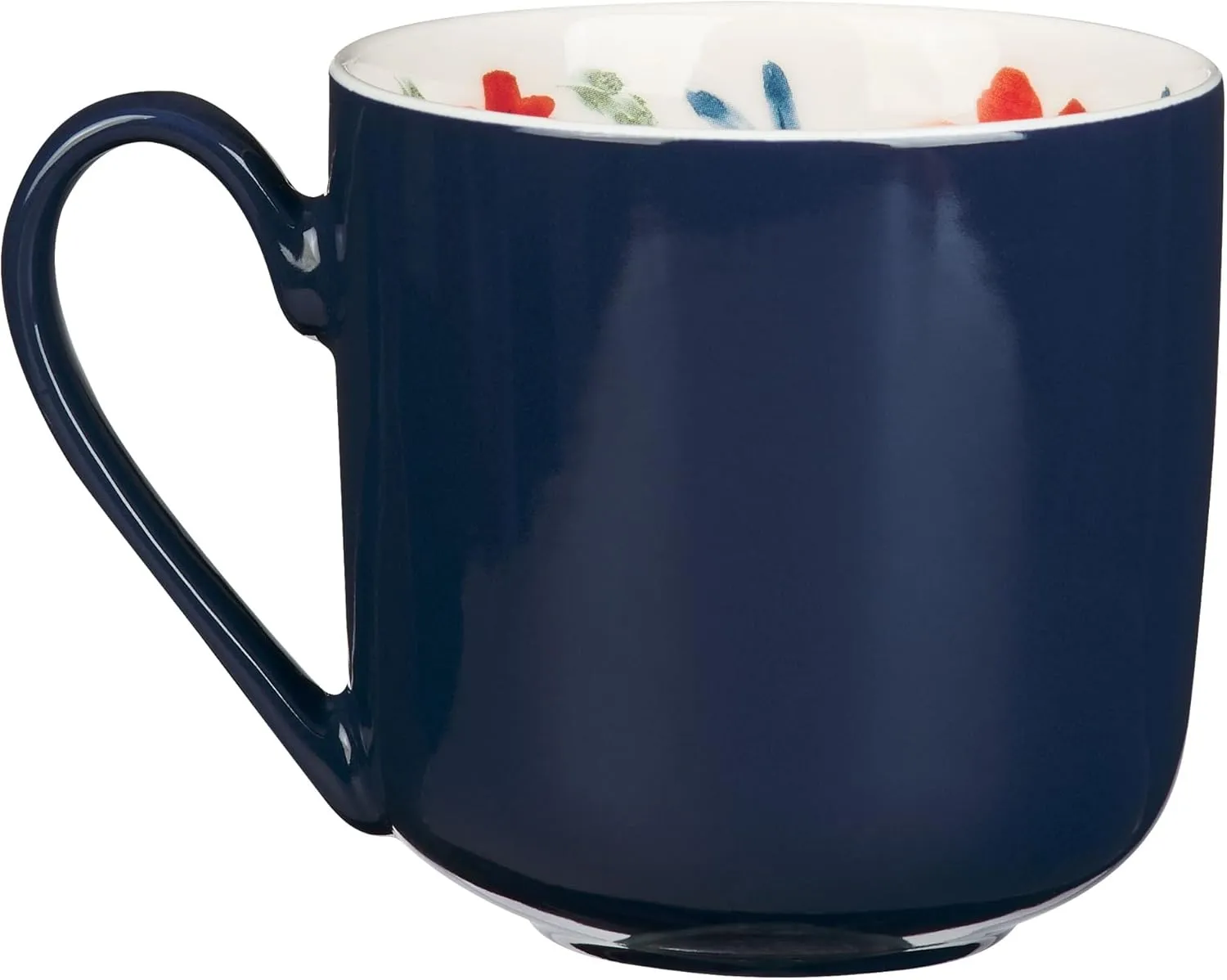 Christian Art Gifts Large Inspirational Ceramic Coffee & Tea Scripture Mug for Women: Rejoice, Pray & Give Thanks Encouraging Bible Verse, Microwave/Dishwasher Safe Cup, Navy & White Multicolor Floral