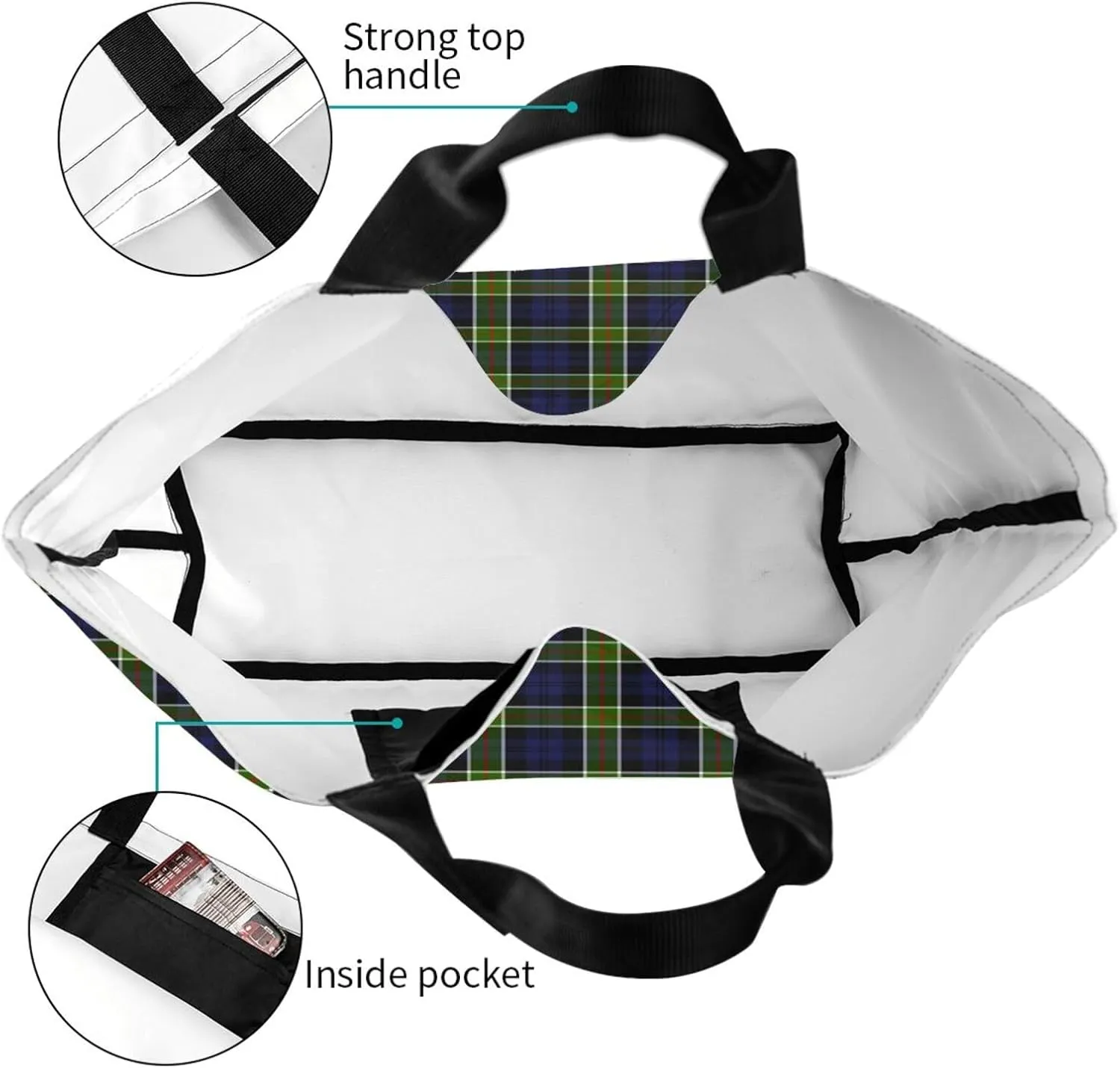 Clan Mackay Tartan Plaid Scottish Tote Bag For Women Weekender Travel Bag Reusable Grocery Bags Large Totes Handbags