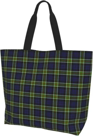 Clan Mackay Tartan Plaid Scottish Tote Bag For Women Weekender Travel Bag Reusable Grocery Bags Large Totes Handbags