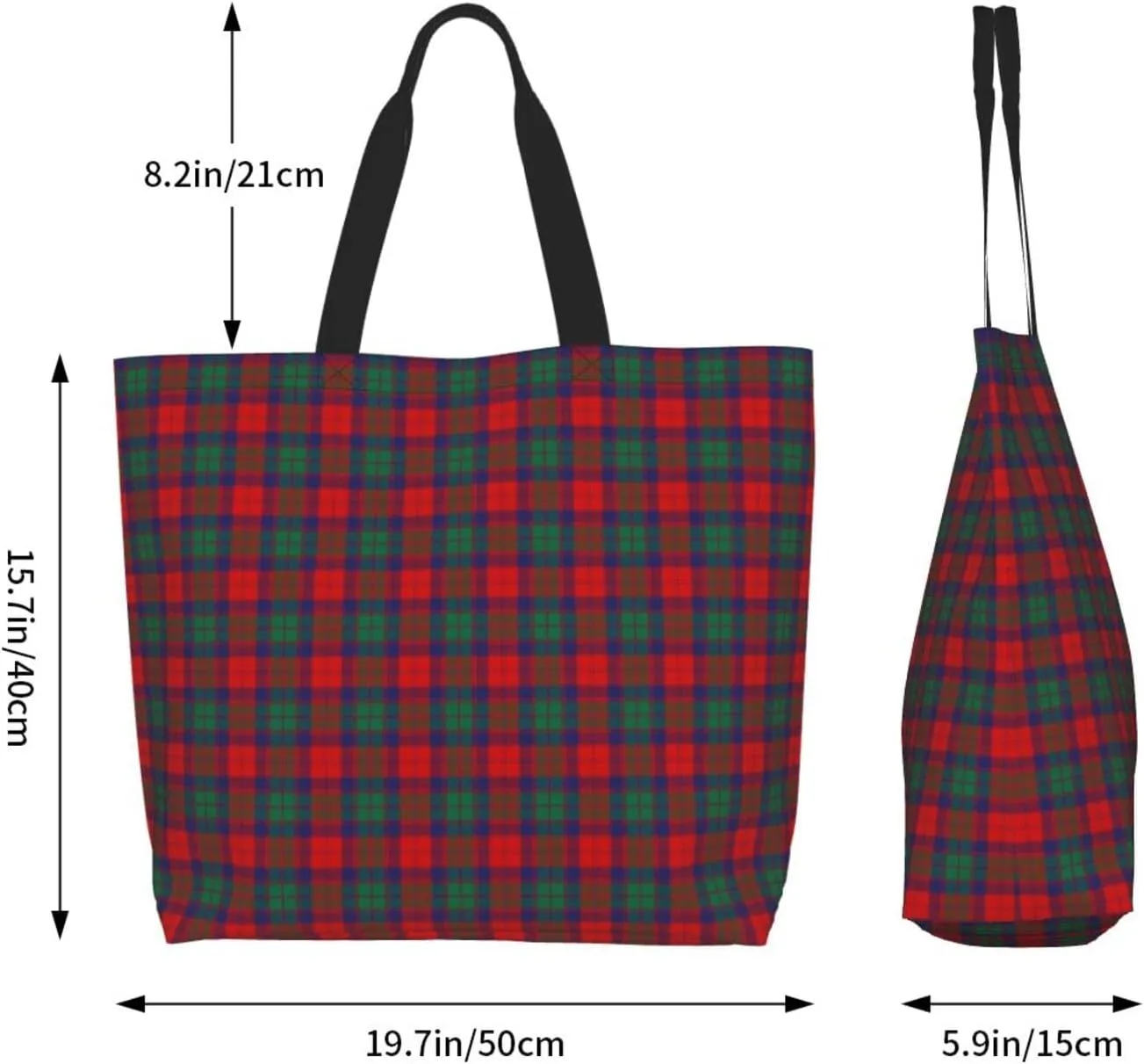 Clan Mackay Tartan Plaid Scottish Tote Bag For Women Weekender Travel Bag Reusable Grocery Bags Large Totes Handbags