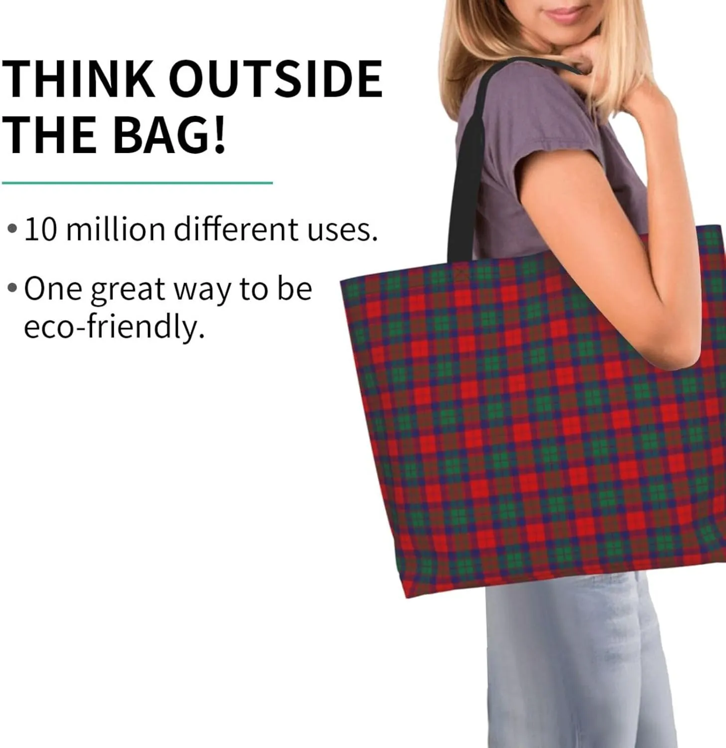 Clan Mackay Tartan Plaid Scottish Tote Bag For Women Weekender Travel Bag Reusable Grocery Bags Large Totes Handbags