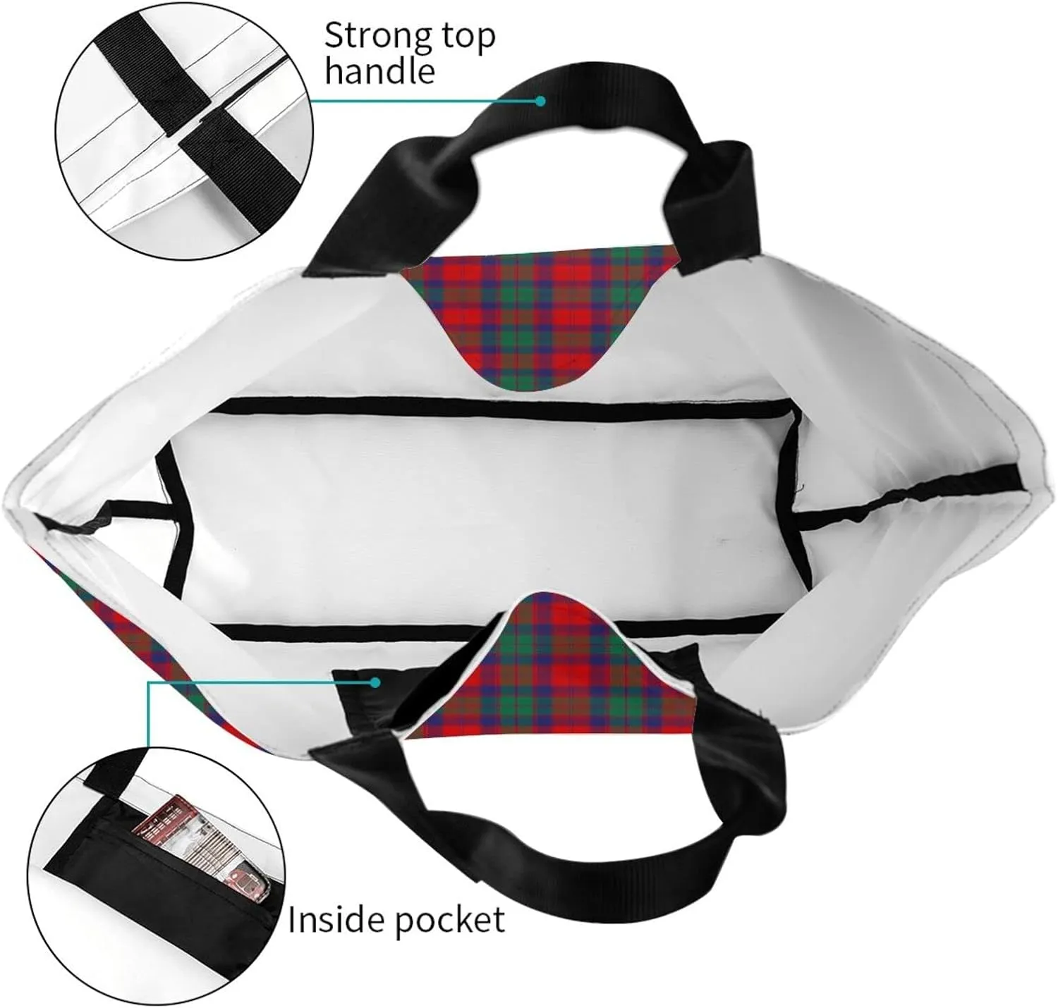 Clan Mackay Tartan Plaid Scottish Tote Bag For Women Weekender Travel Bag Reusable Grocery Bags Large Totes Handbags