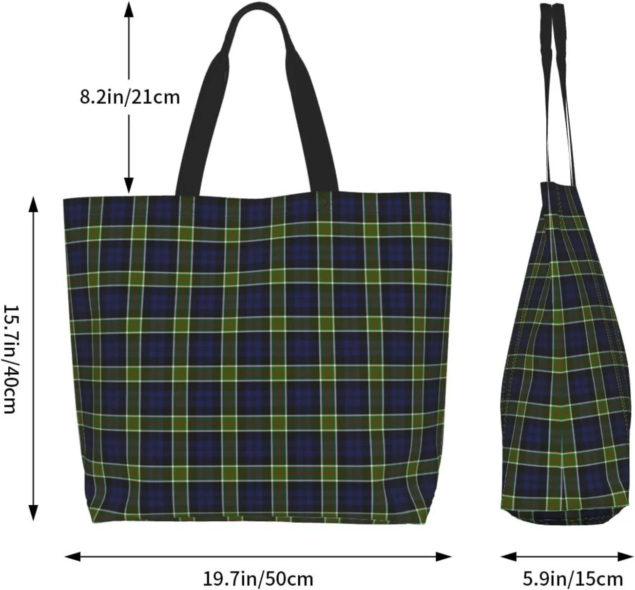 Clan Mackay Tartan Plaid Scottish Tote Bag For Women Weekender Travel Bag Reusable Grocery Bags Large Totes Handbags