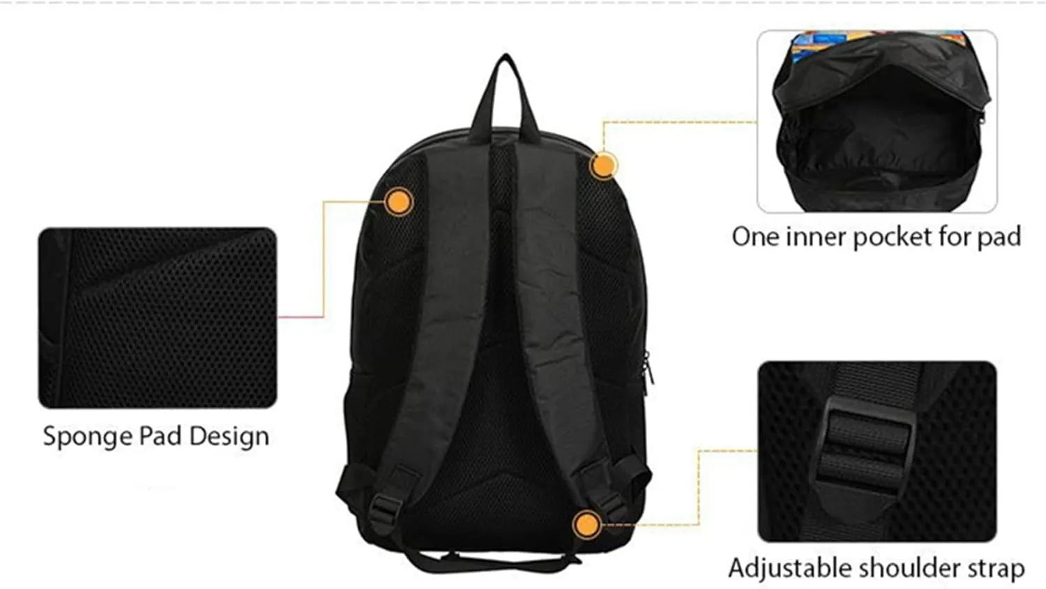Classic Laptop Daypack,Lightweight Graphic Backpack Large Capacity Outdoor Rucksack