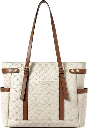 CLUCI Laptop Totes for Women Leather Womens Briefcase 15.6 Inch Computer Shoulder Bag for Work