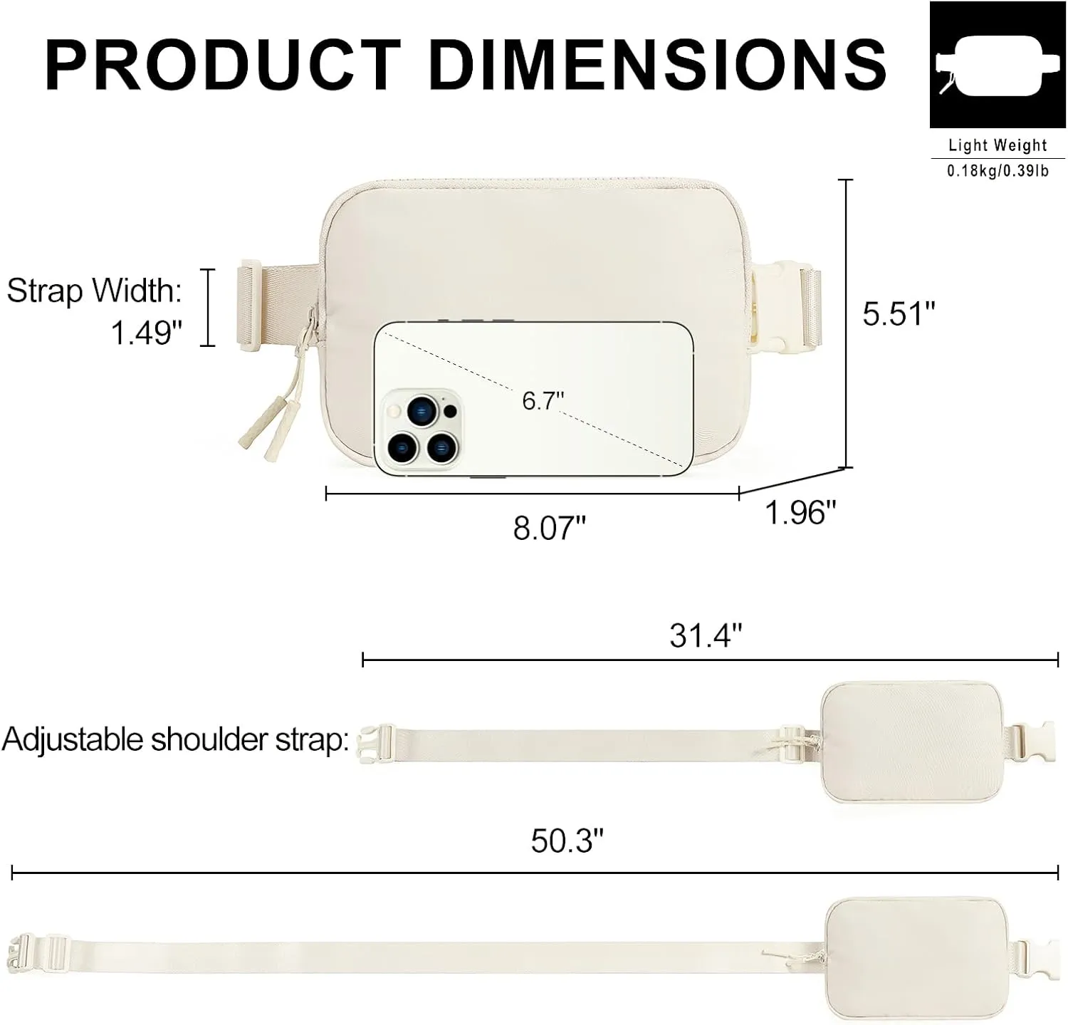 CLUCI Small Belt Bag for Women, Crossbody Everywhere Waist Packs Trendy, Women's Fanny Pack with Adjustable Strap