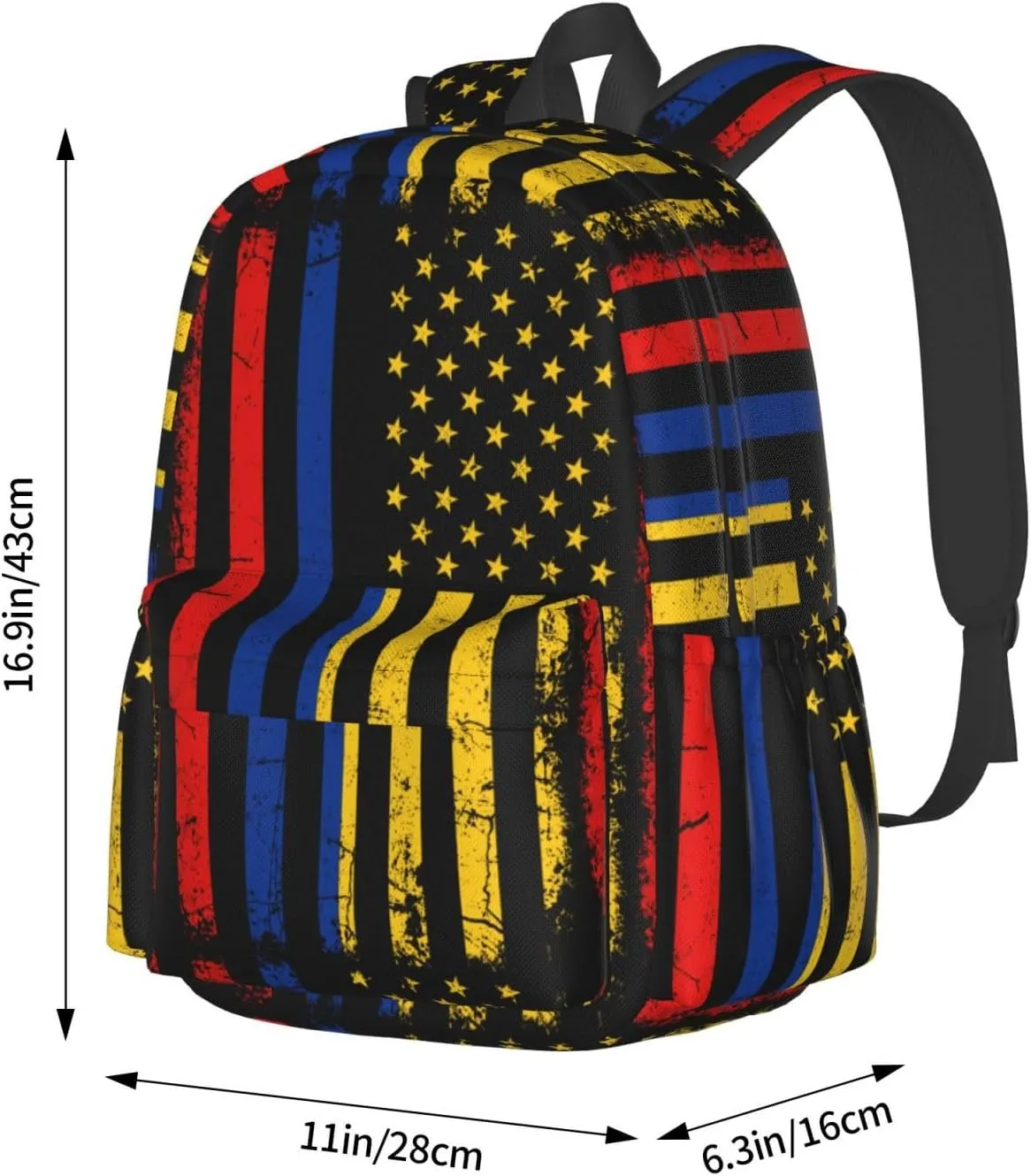Colombian American Flag Colombia Roots America Laptop Commuter Backpack Shoulder Bag Casual Back Pack Daypack Bags With Side Pockets For Work Travel Daily Use