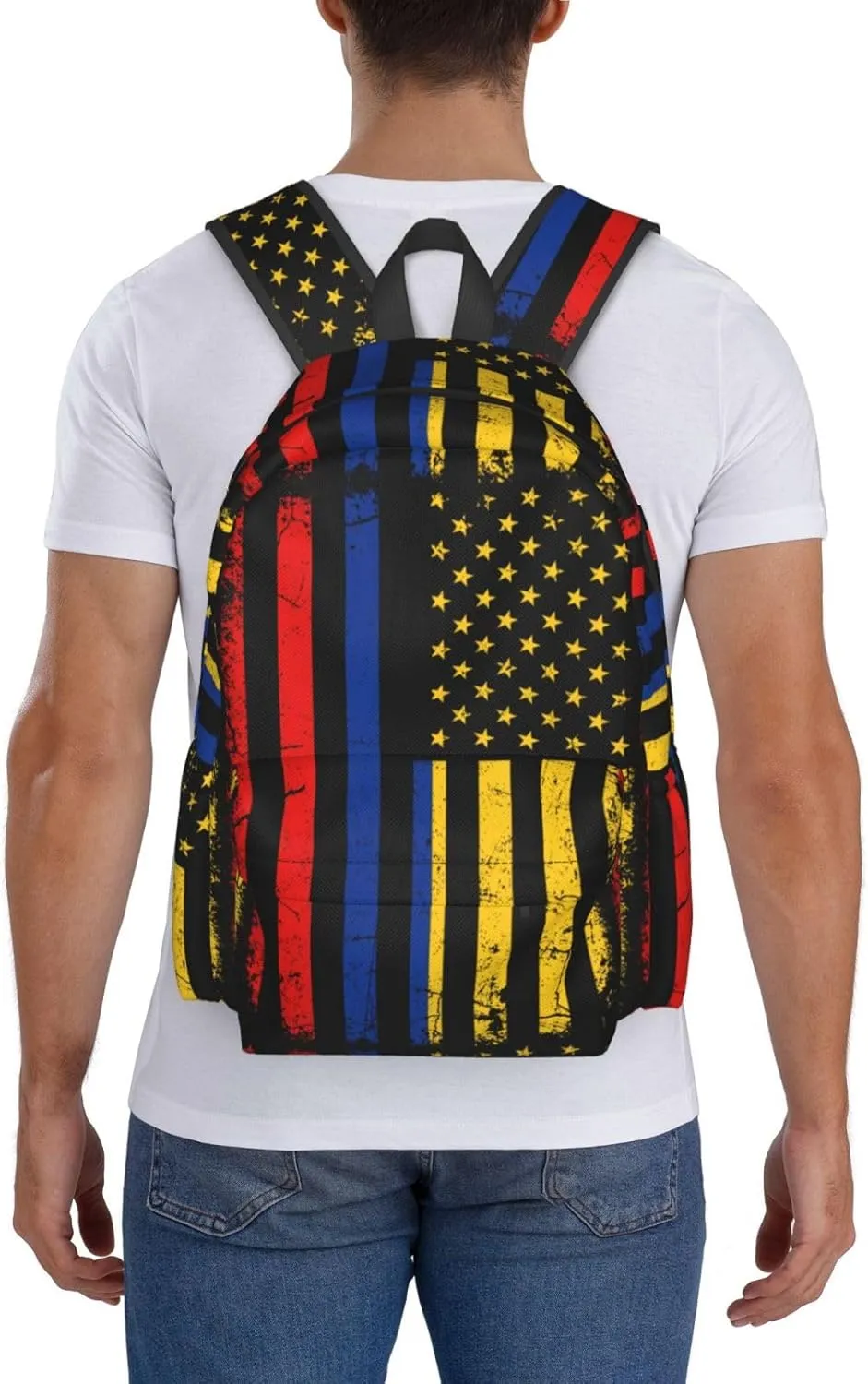 Colombian American Flag Colombia Roots America Laptop Commuter Backpack Shoulder Bag Casual Back Pack Daypack Bags With Side Pockets For Work Travel Daily Use