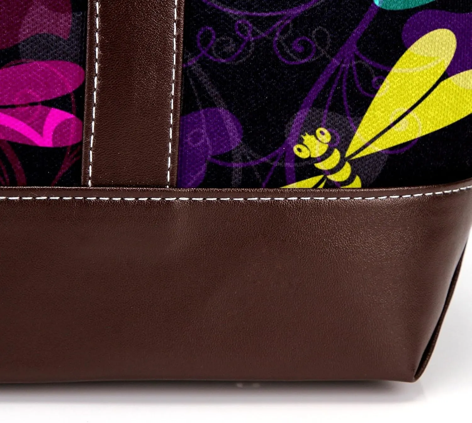 Colorful Dragonfly Shoulder Purses for Women Large Soft Washed Leather Purses and Durable Handbags