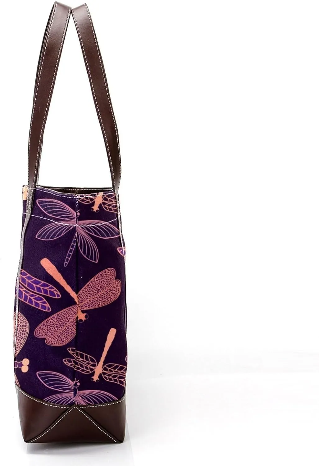 Colorful Dragonfly Shoulder Purses for Women Large Soft Washed Leather Purses and Durable Handbags